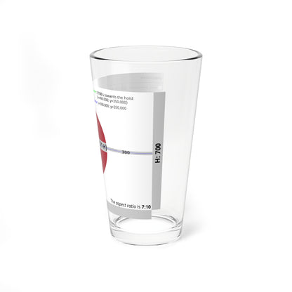 Flag of Japan 1870-1999 - Construction sheet (Japan) Pint Glass 16oz