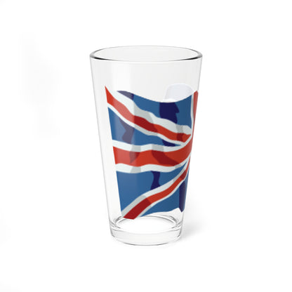 United Kingdom flag waving icon (United Kingdom) Pint Glass 16oz