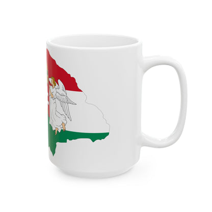 Kingdom of Hungary flag map (Hungary) White Coffee Mug