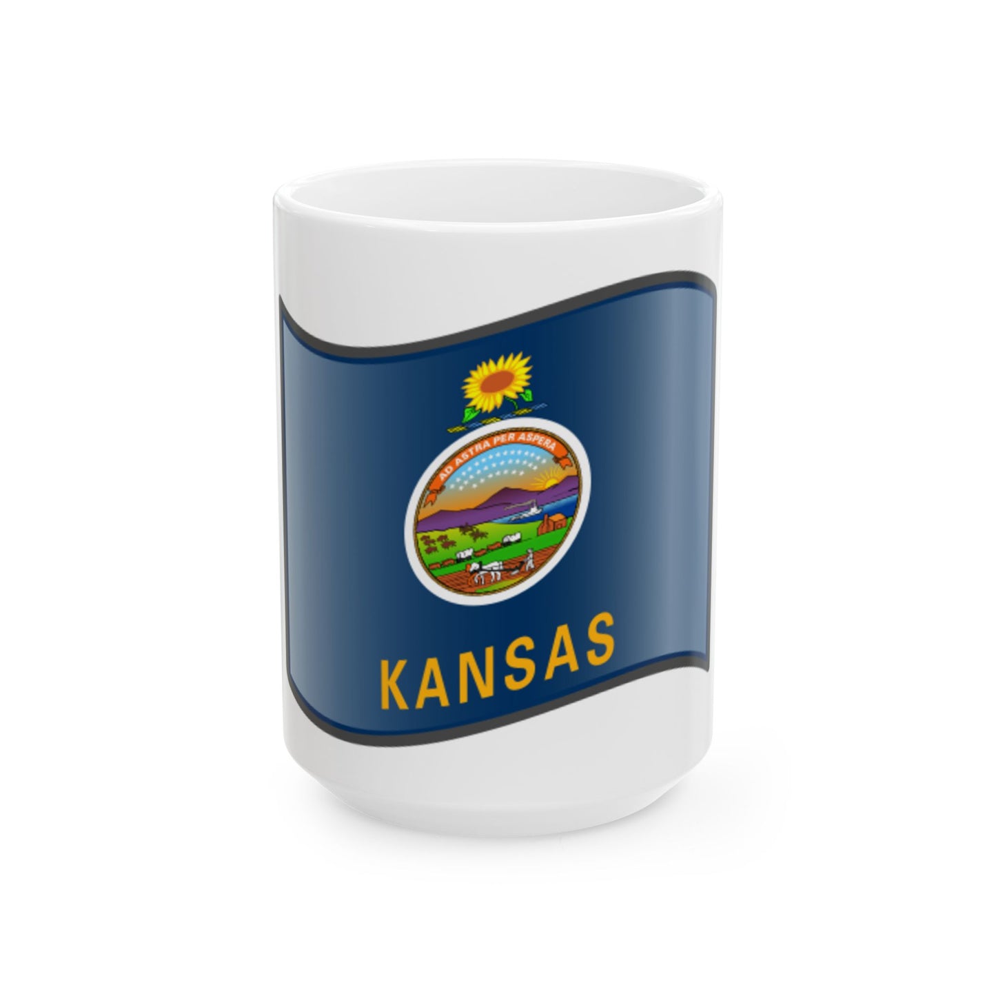Nuvola Kansas flag (United States) White Coffee Mug