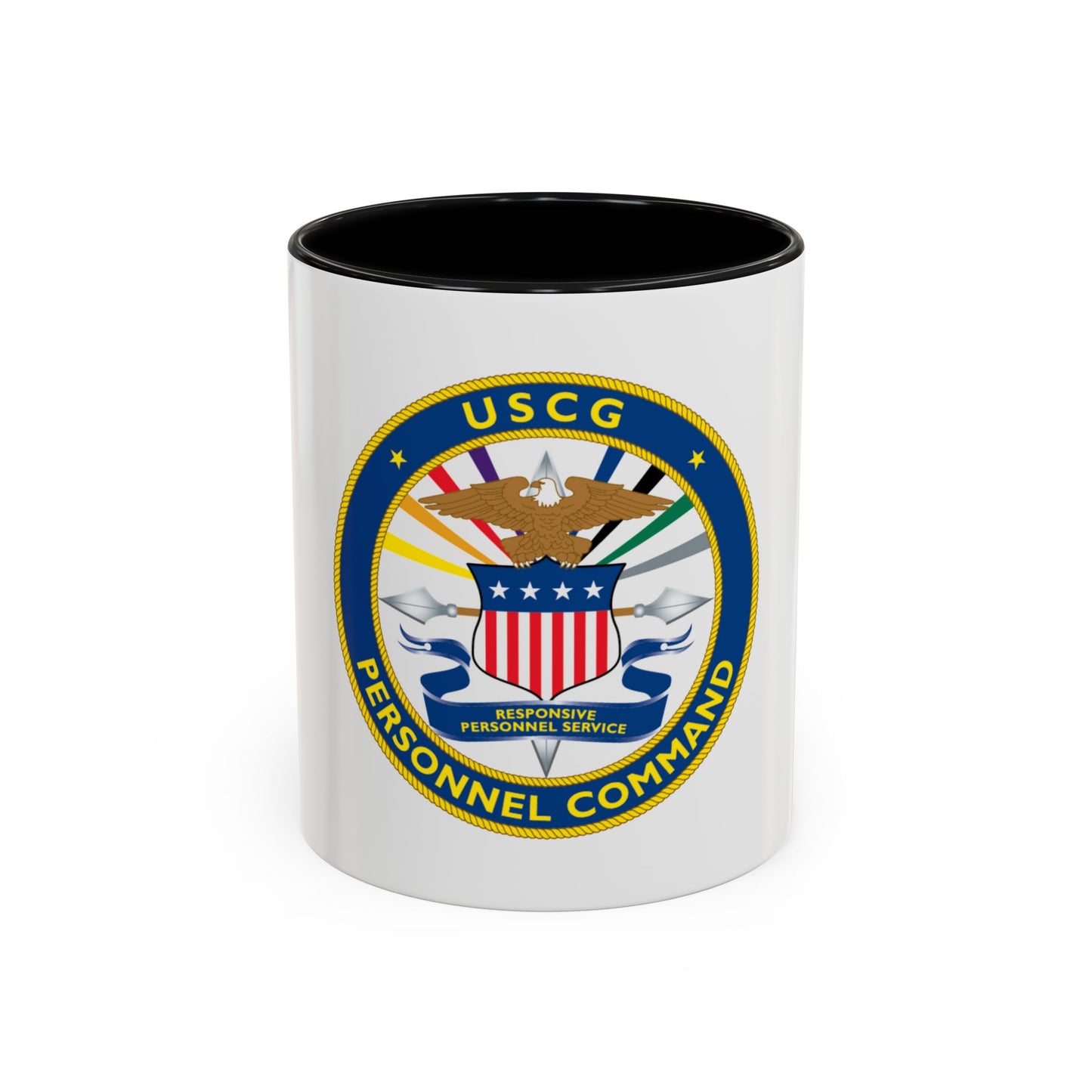 USCG Personnel Command (U.S. Coast Guard) Accent Coffee Mug