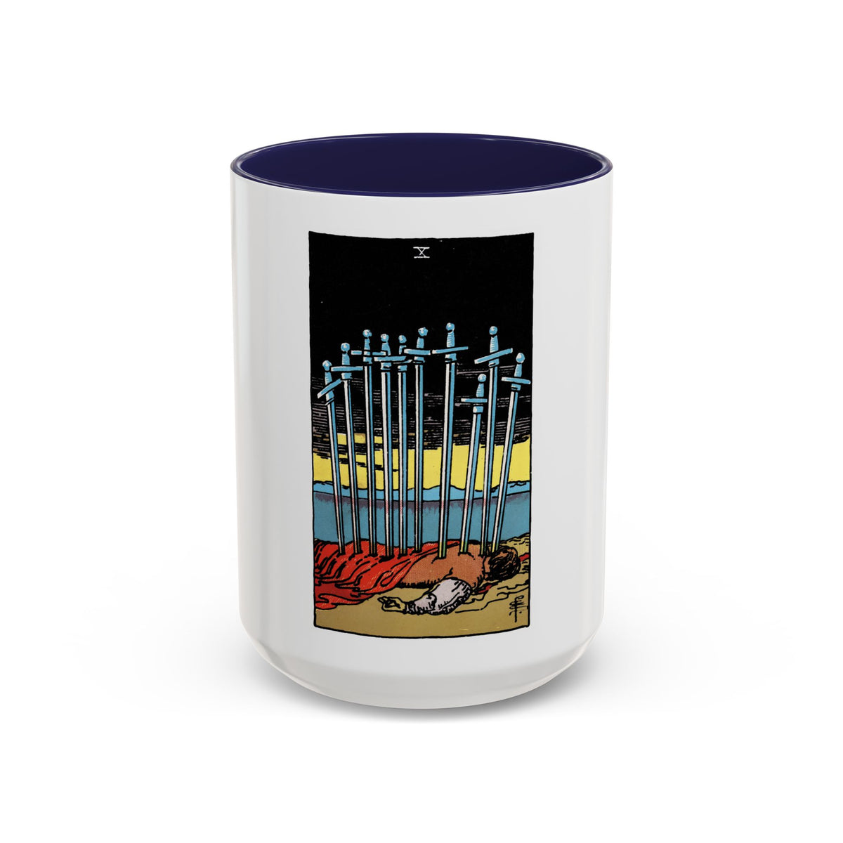 The 10 of Swords (Tarot Card) Accent Coffee Mug
