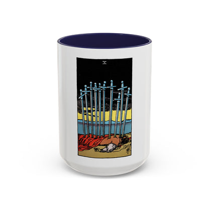 The 10 of Swords (Tarot Card) Accent Coffee Mug
