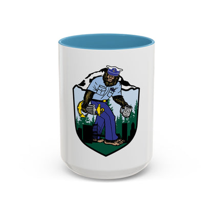 USCG Sailor Squatch (U.S. Coast Guard) Accent Coffee Mug
