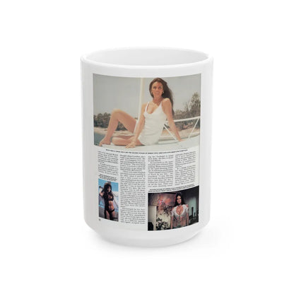 Caroline Munro #251 - Femme Fatales Fall 1992 (Vintage Female Icon) White Coffee Mug-15oz-Go Mug Yourself