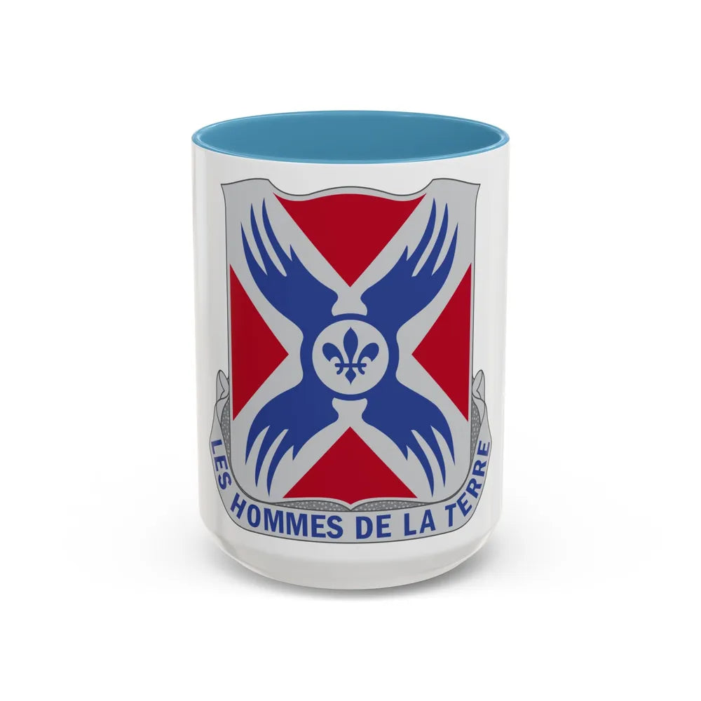 877 Engineer Battalion (U.S. Army) Accent Coffee Mug-15oz-Light Blue-Go Mug Yourself