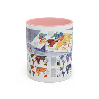 World Map - Population (1998) (Map) Accent Coffee Mug