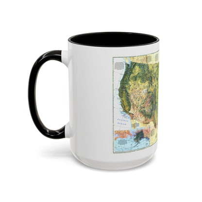 USA - The Physical Landscape (1996) (Map) Accent Coffee Mug