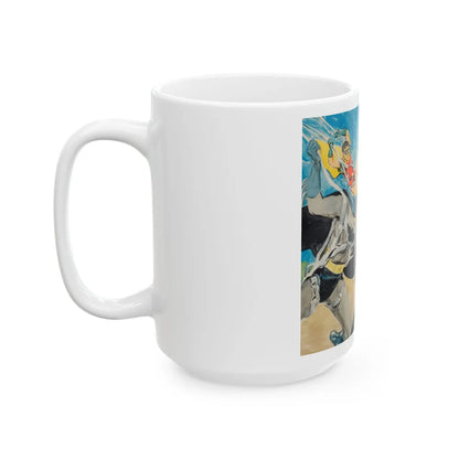 Batman and Robin, movie poster illustrations (2) - White Coffee Mug-Go Mug Yourself