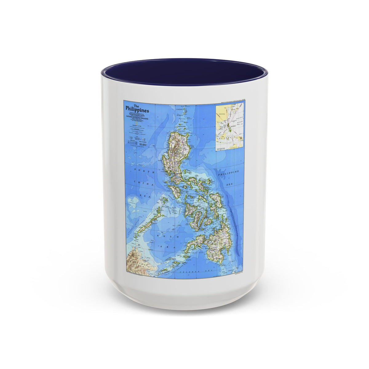 Philippines, The (1986) (Map) Accent Coffee Mug