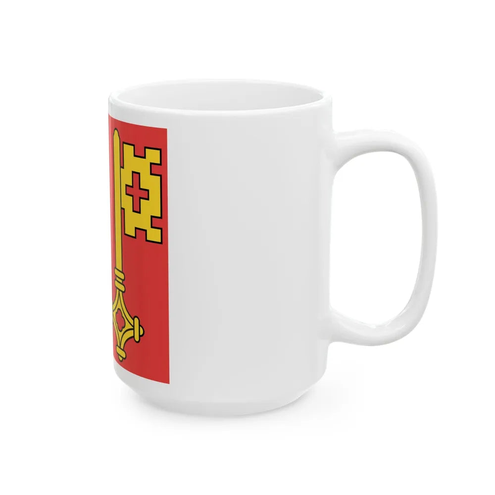 Flag of Canton of Geneva Switzerland - White Coffee Mug-Go Mug Yourself