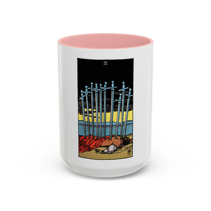 The 10 of Swords (Tarot Card) Accent Coffee Mug
