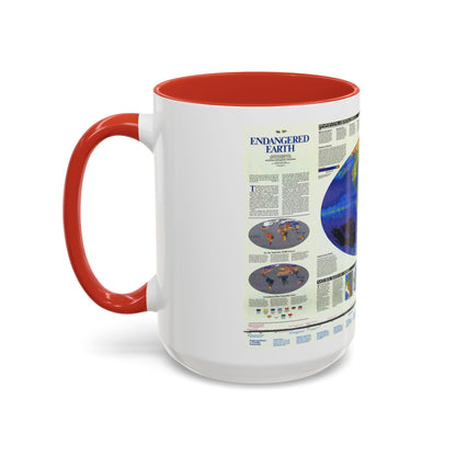 World Map - Endangered Earth (Map) Accent Coffee Mug