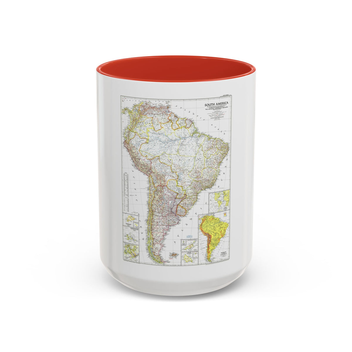 South America (1950) (Map) Accent Coffee Mug