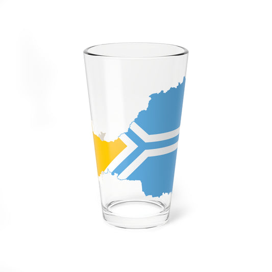 Flag-map of Tuva (Russia) Pint Glass 16oz