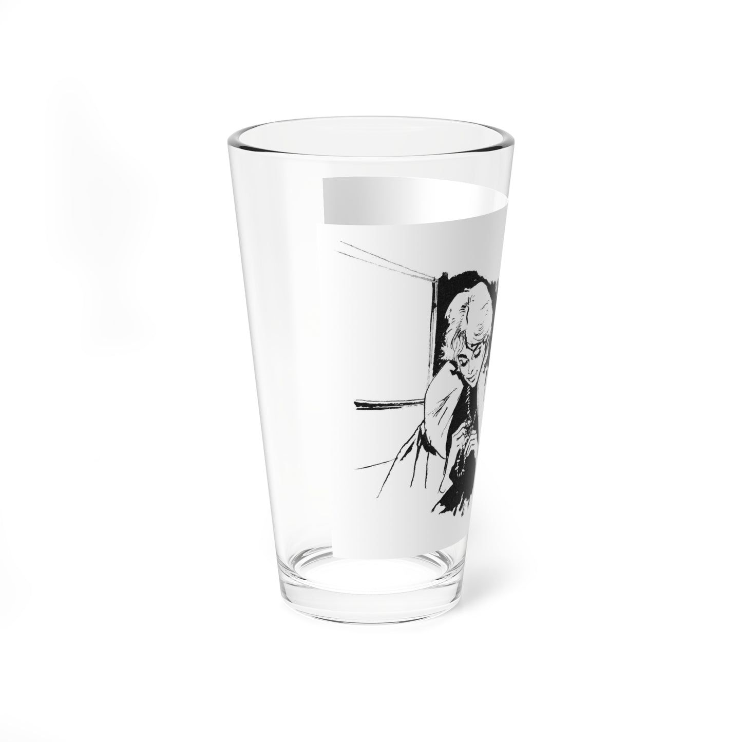 The Girl On The Train by Jose Bernini, Home magazine, 1961 (Magazine Illustration) Pint Glass 16oz