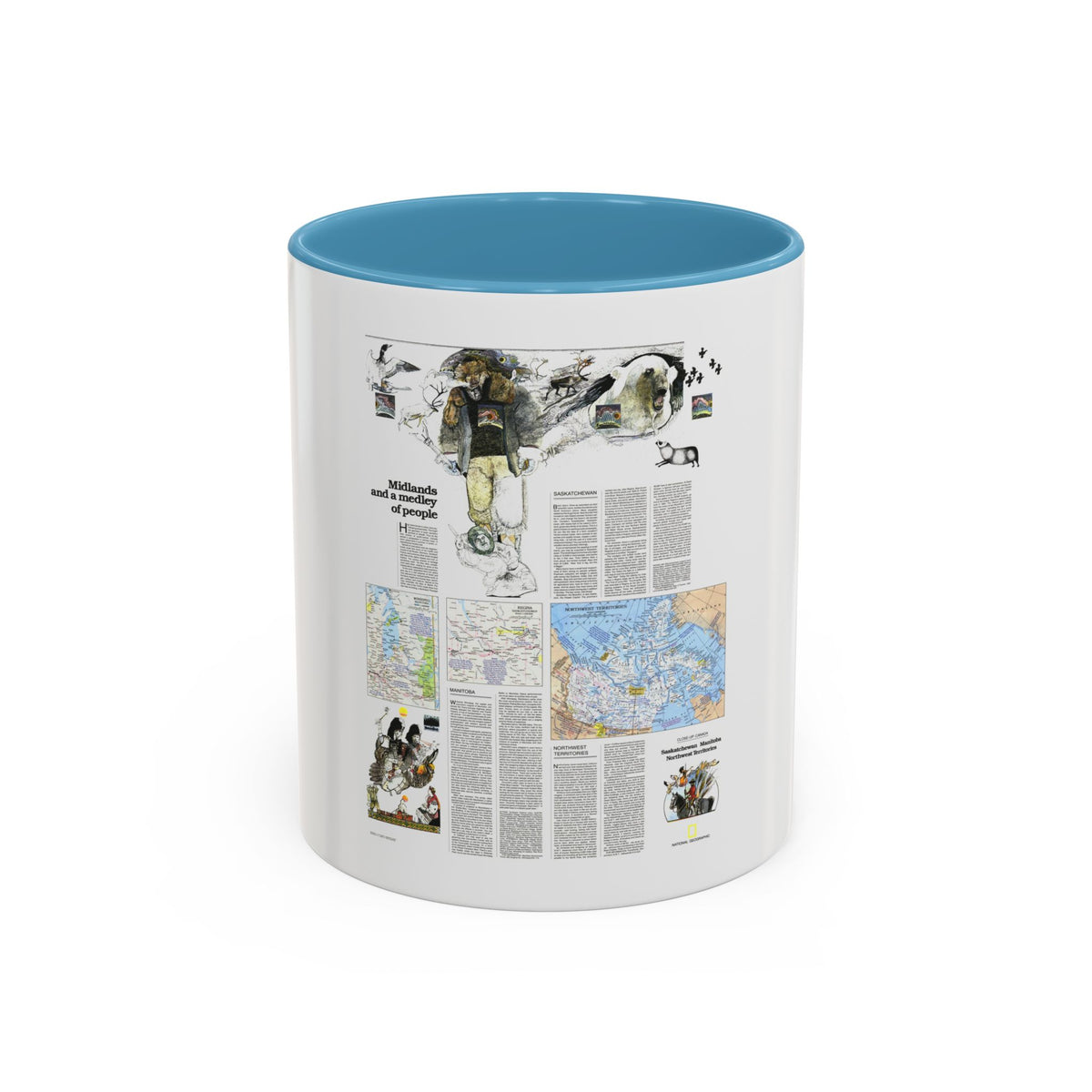 Canada - Medley of People (1979) (Map) Accent Coffee Mug
