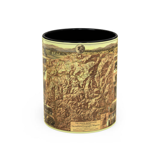 USA - New Hampshire's White Mountains (1937) (Map) Accent Coffee Mug-11oz-Black-Go Mug Yourself