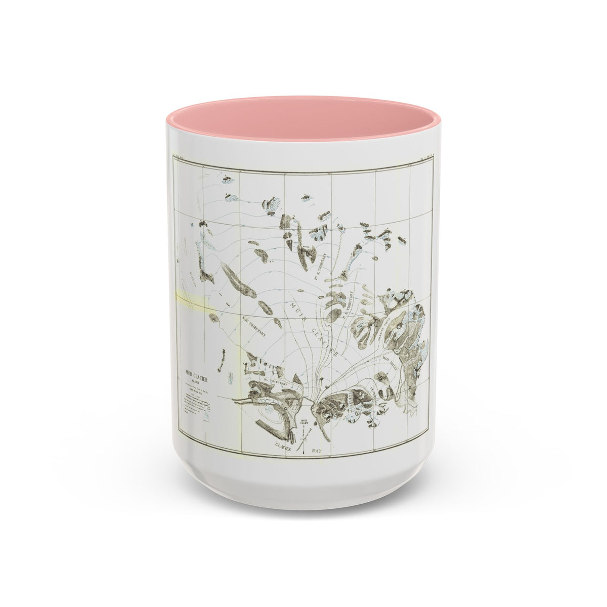 Alaska - Muir Glacier (1890) (Map) Accent Coffee Mug