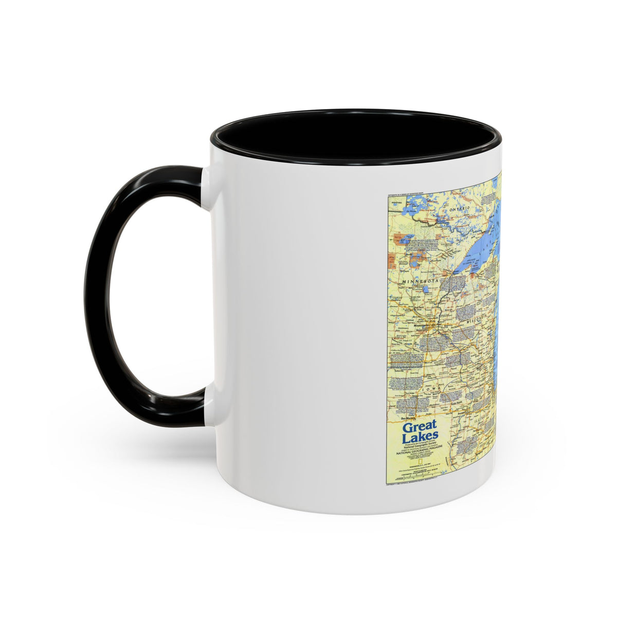 Canada - The Great Lakes 1 (1987) (Map) Accent Coffee Mug
