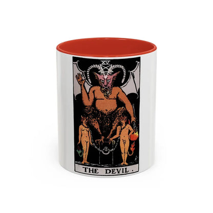 The Devil (Tarot Card) Accent Coffee Mug-11oz-Red-Go Mug Yourself