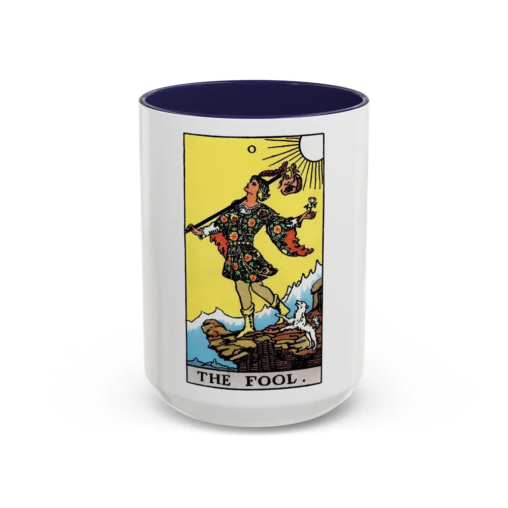 The Fool (Tarot Card) Accent Coffee Mug-15oz-Navy-Go Mug Yourself