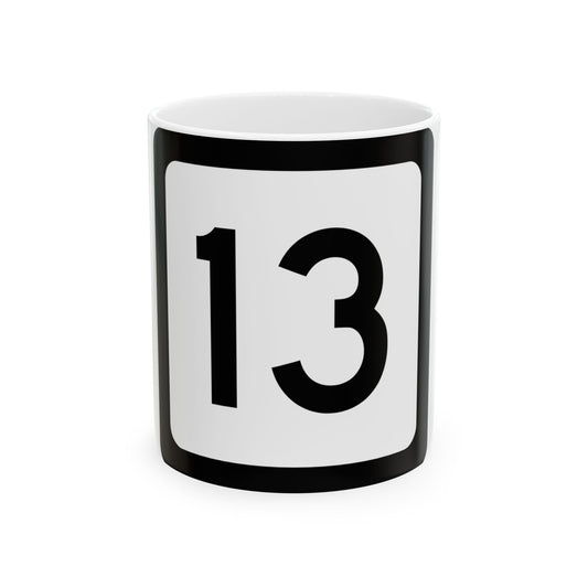 WV-13 (Virginia) (Road Sign) White Coffee Mug-11oz-Go Mug Yourself