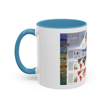 World Map - Population (1998) (Map) Accent Coffee Mug