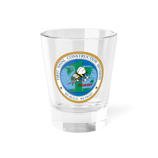 1st Naval Construction Div Seabee (U.S. Navy) Shot Glass 1.5oz