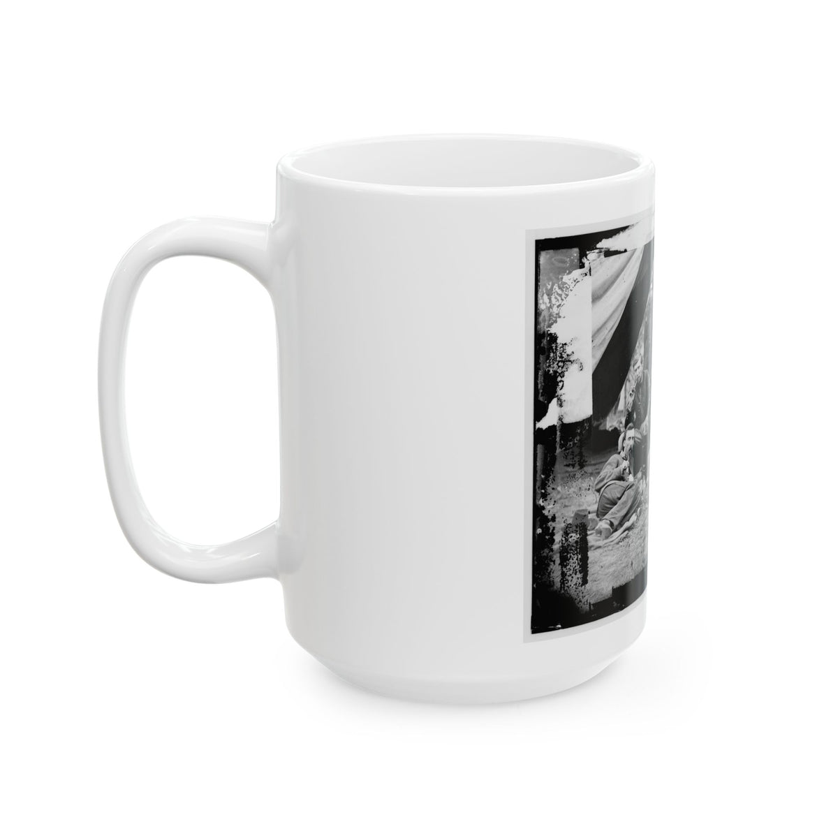 The Peninsula, Va. The Staff Of Gen. Fitz-John Porter; Lts. William G. Jones And George A. Custer Reclining (U.S. Civil War) White Coffee Mug