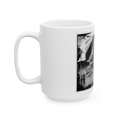 The Peninsula, Va. The Staff Of Gen. Fitz-John Porter; Lts. William G. Jones And George A. Custer Reclining (U.S. Civil War) White Coffee Mug
