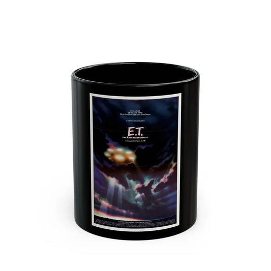 E.T. THE EXTRA TERRESTRIAL 1982 Movie Poster - Black Coffee Mug-11oz-Go Mug Yourself