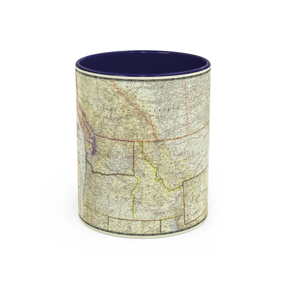 USA - Northwestern (1950) (Map) Accent Coffee Mug-11oz-Navy-Go Mug Yourself