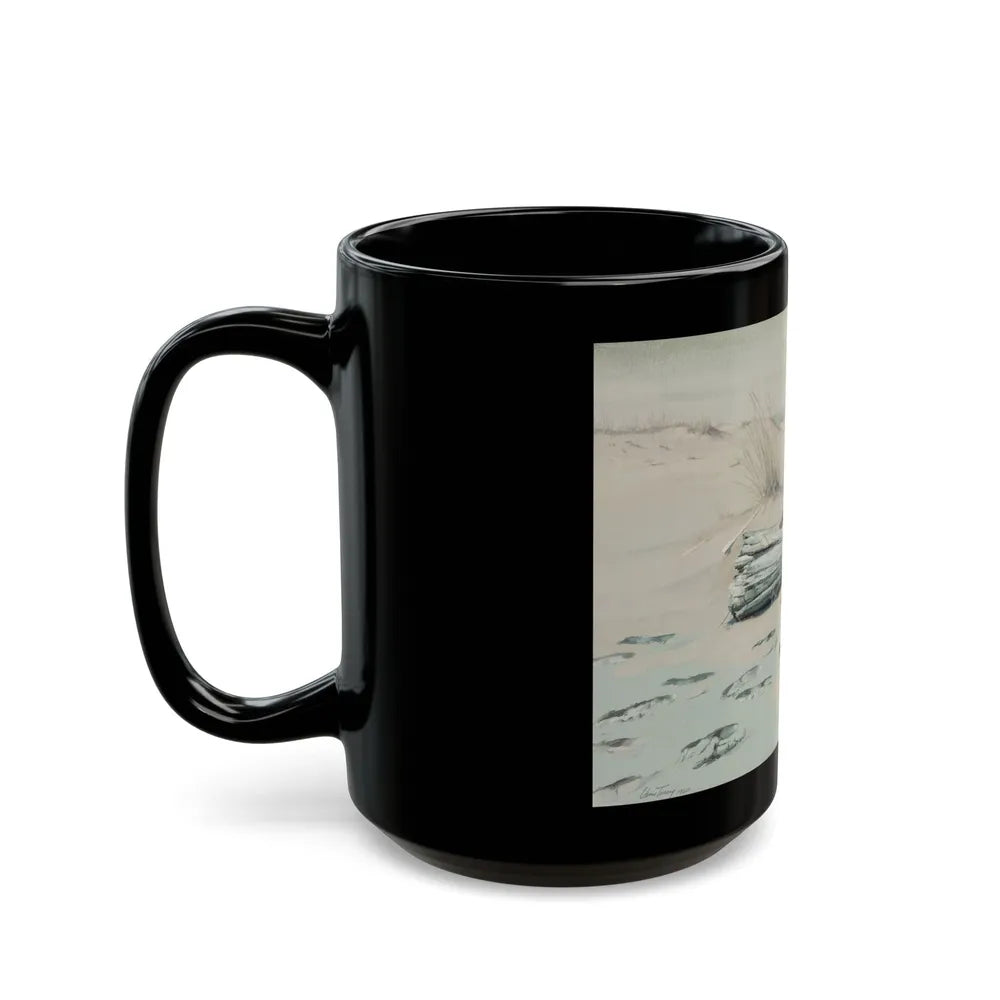 Couple on the Beach, probable commercial advertisement, 1960 - Black Coffee Mug-Go Mug Yourself