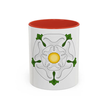 White Rose Badge of York - Accent Coffee Mug-11oz-Red-Go Mug Yourself