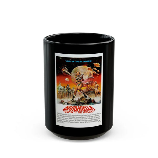 BARBARELLA - QUEEN OF THE GALAXY 1968 Movie Poster - Black Coffee Mug-15oz-Go Mug Yourself