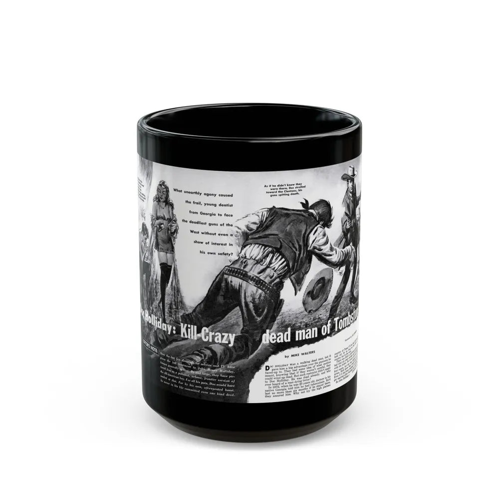 Doc Holliday - Kill-Crazy dead man of Tombstone, Man's Adventure, December 1958 - Black Coffee Mug-15oz-Go Mug Yourself