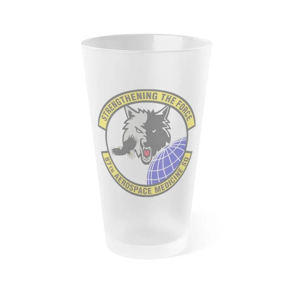 87th Aerospace Medicine Squadron (U.S. Air Force) Frosted Pint Glass 16oz-16oz-Frosted-Go Mug Yourself