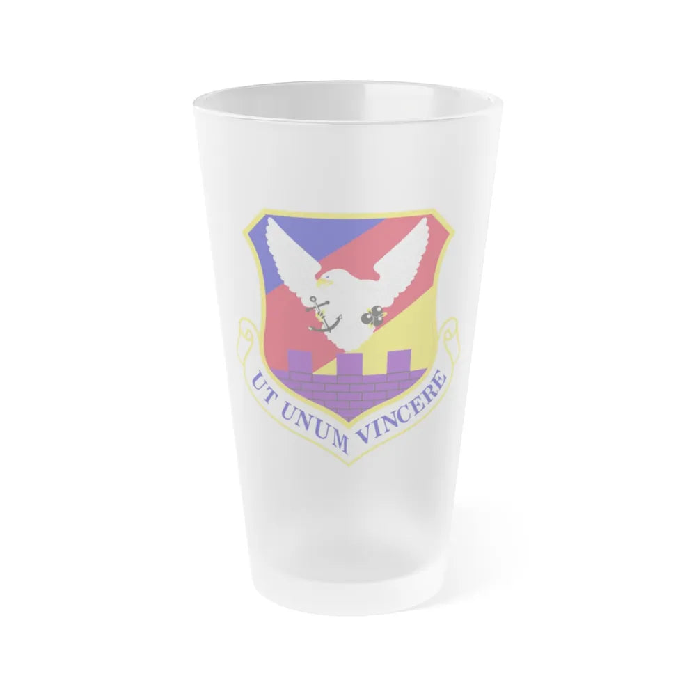 87th Air Base Wing Emblem (U.S. Air Force) Frosted Pint Glass 16oz-Go Mug Yourself