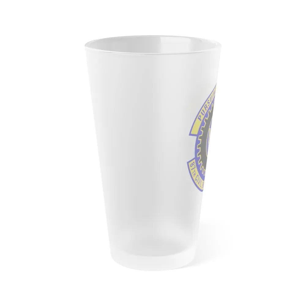 87th Civil Engineer Squadron (U.S. Air Force) Frosted Pint Glass 16oz-Go Mug Yourself