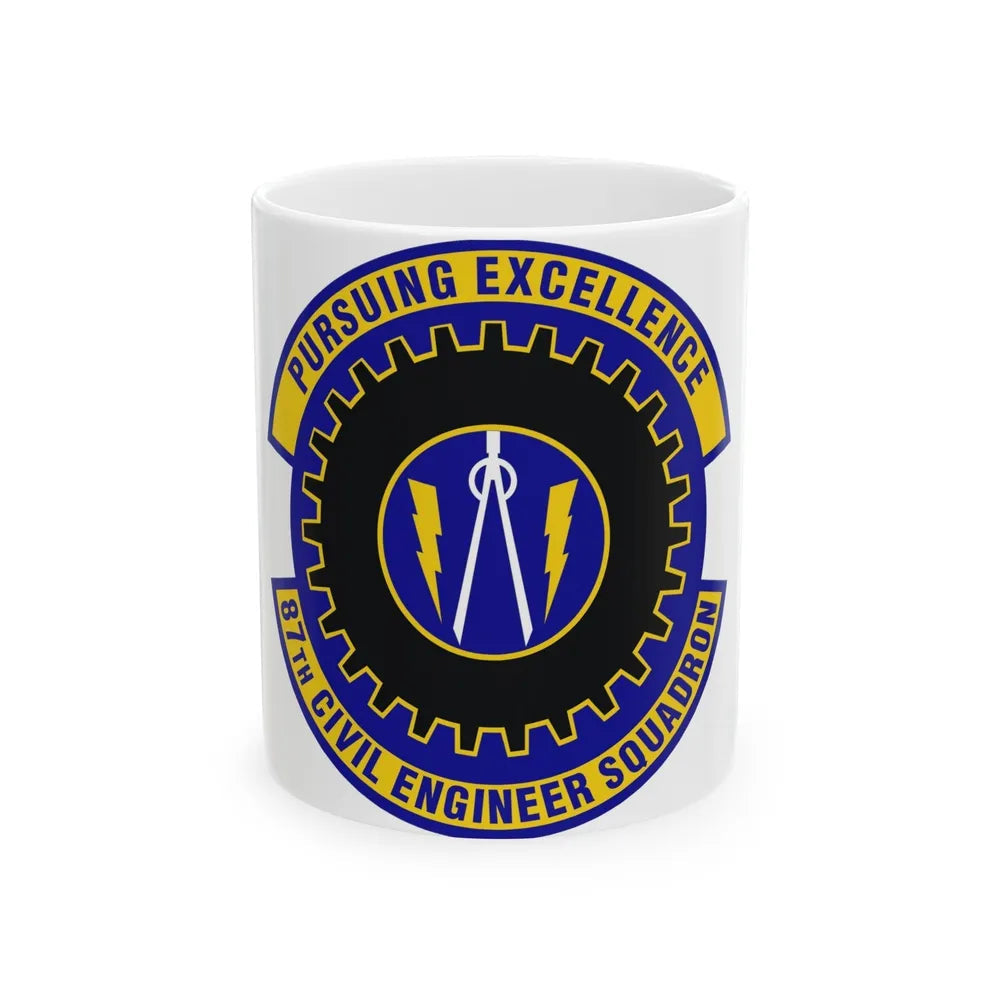 87th Civil Engineer Squadron (U.S. Air Force) White Coffee Mug-11oz-Go Mug Yourself