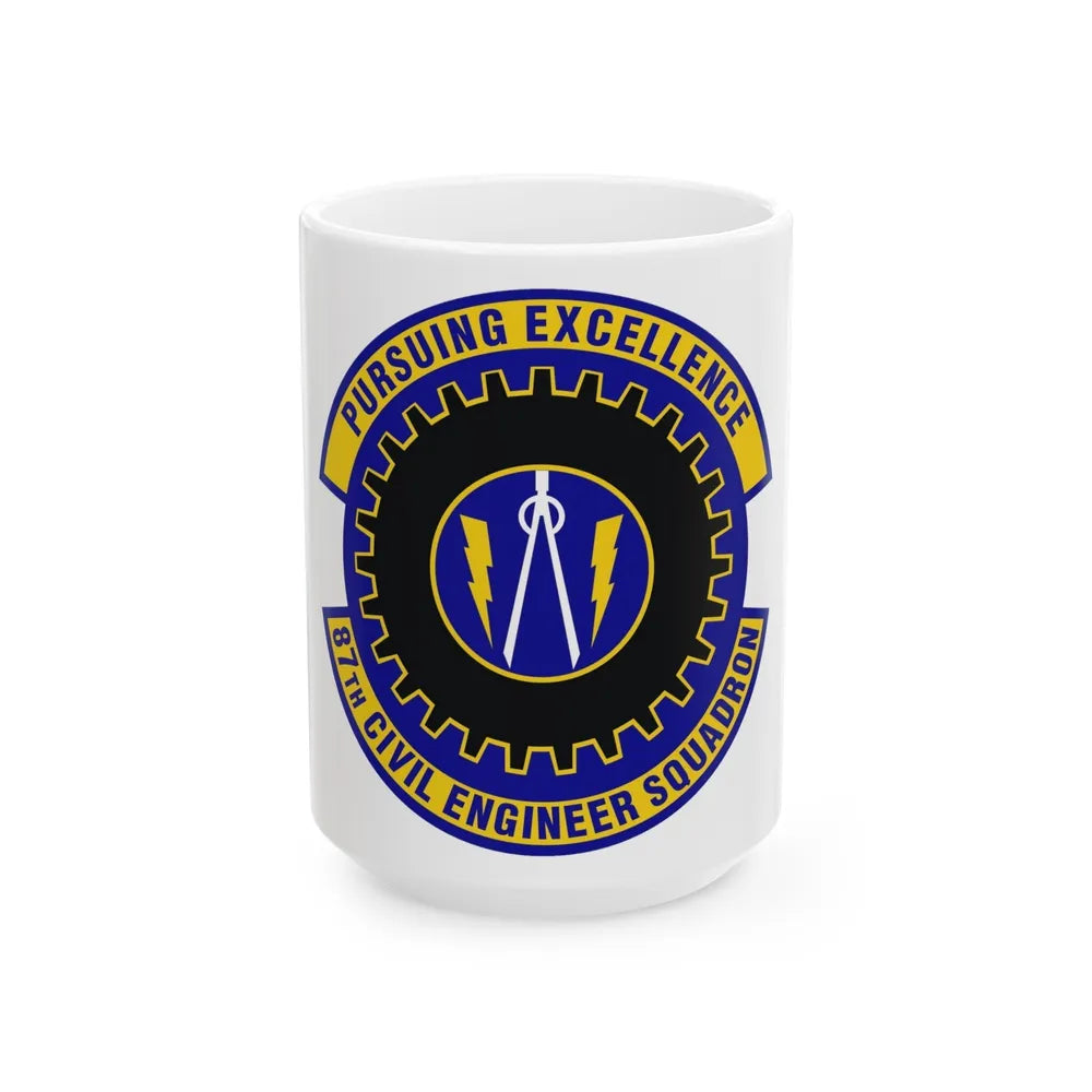 87th Civil Engineer Squadron (U.S. Air Force) White Coffee Mug-15oz-Go Mug Yourself