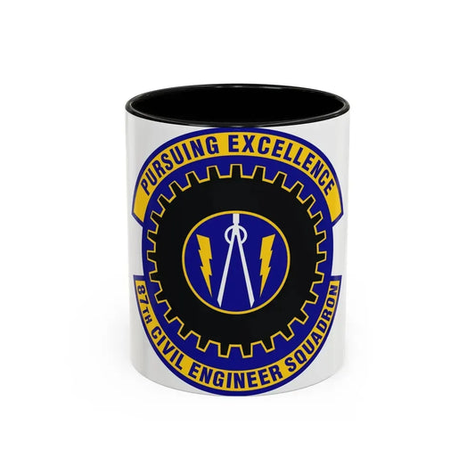 87th Civil Engineer Squadron (U.S. Air Force) Accent Coffee Mug 11oz Black - Go Mug Yourself