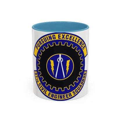 87th Civil Engineer Squadron (U.S. Air Force) Accent Coffee Mug 11oz Light Blue - Go Mug Yourself