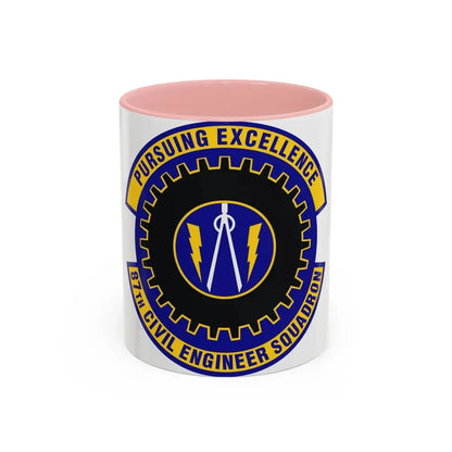87th Civil Engineer Squadron (U.S. Air Force) Accent Coffee Mug 11oz Pink - Go Mug Yourself