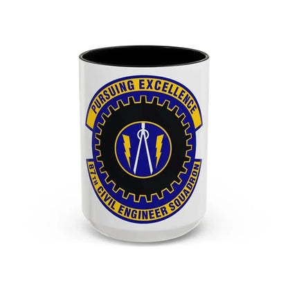 87th Civil Engineer Squadron (U.S. Air Force) Accent Coffee Mug 15oz Black - Go Mug Yourself