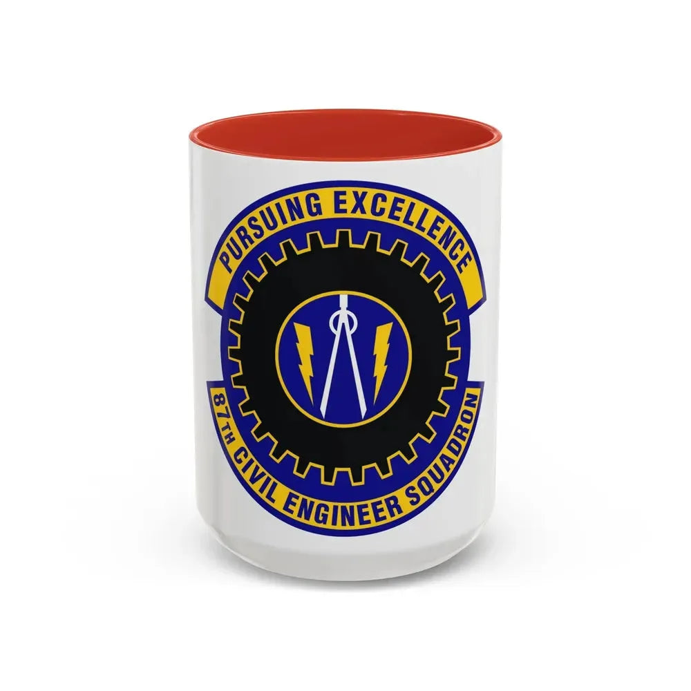 87th Civil Engineer Squadron (U.S. Air Force) Accent Coffee Mug 15oz Red - Go Mug Yourself
