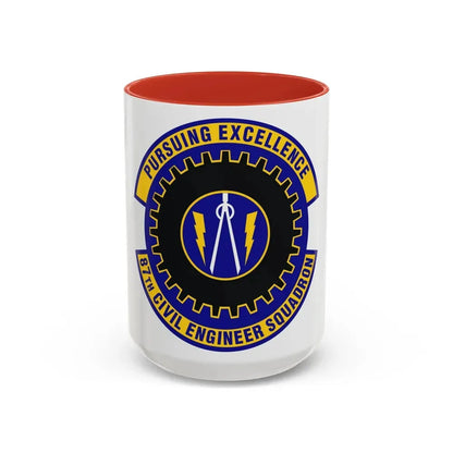 87th Civil Engineer Squadron (U.S. Air Force) Accent Coffee Mug 15oz Red - Go Mug Yourself
