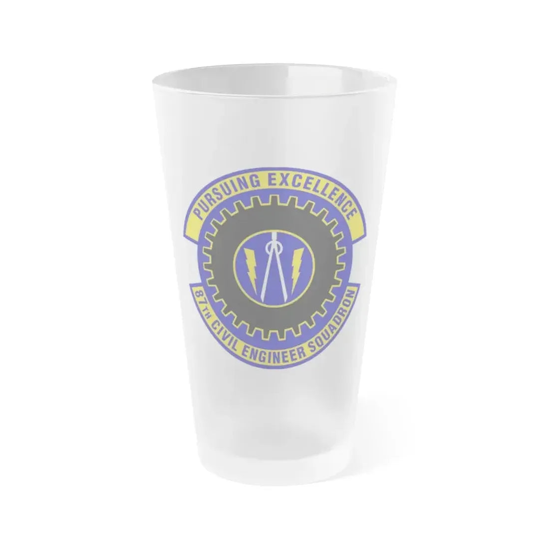 87th Civil Engineer Squadron (U.S. Air Force) Frosted Pint Glass 16oz 16oz Frosted - Go Mug Yourself