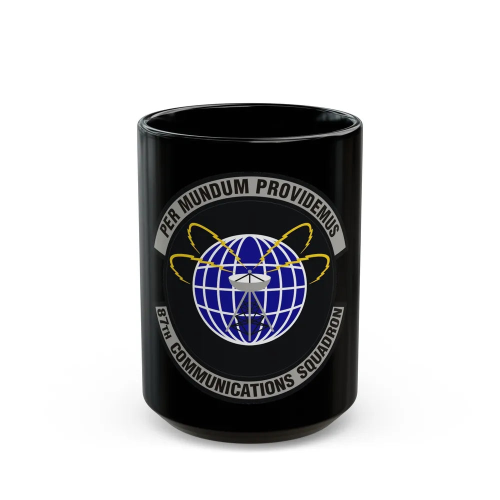 87th Communications Squadron (U.S. Air Force) Black Coffee Mug-15oz-Go Mug Yourself